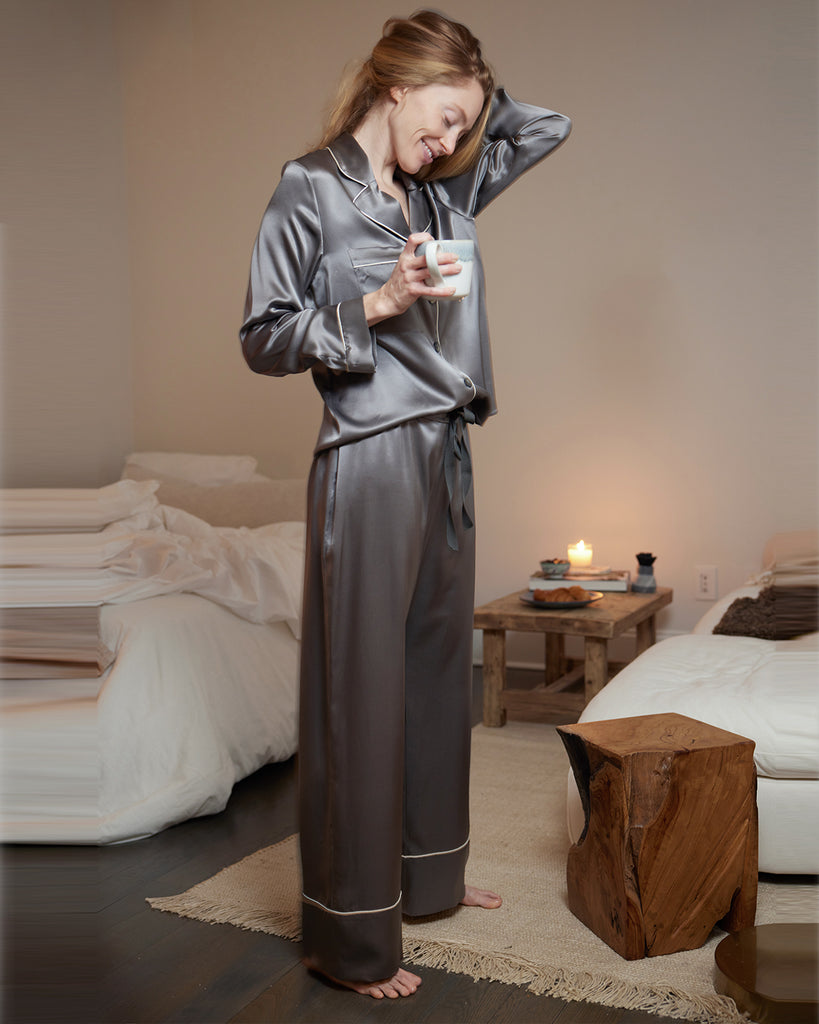 Cordi Silk Pajamas in Anthracite
