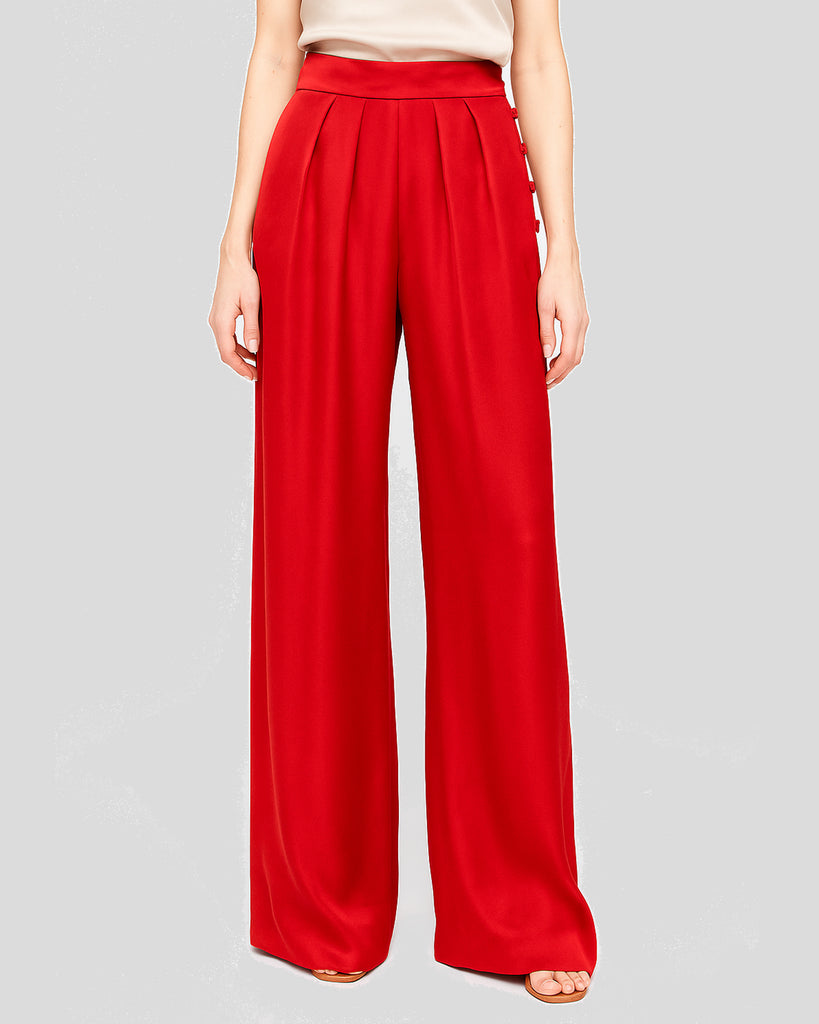 Bjorn Silk Pant in Rouge