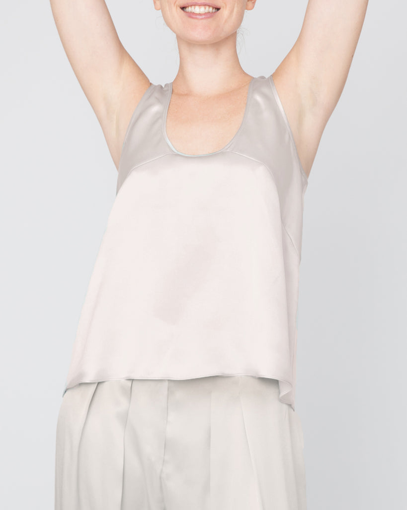 Talia Silk Tank in Ivory