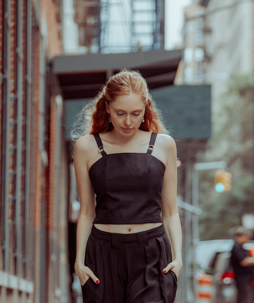 The Abby Top in Ink Black - INGA-LENA