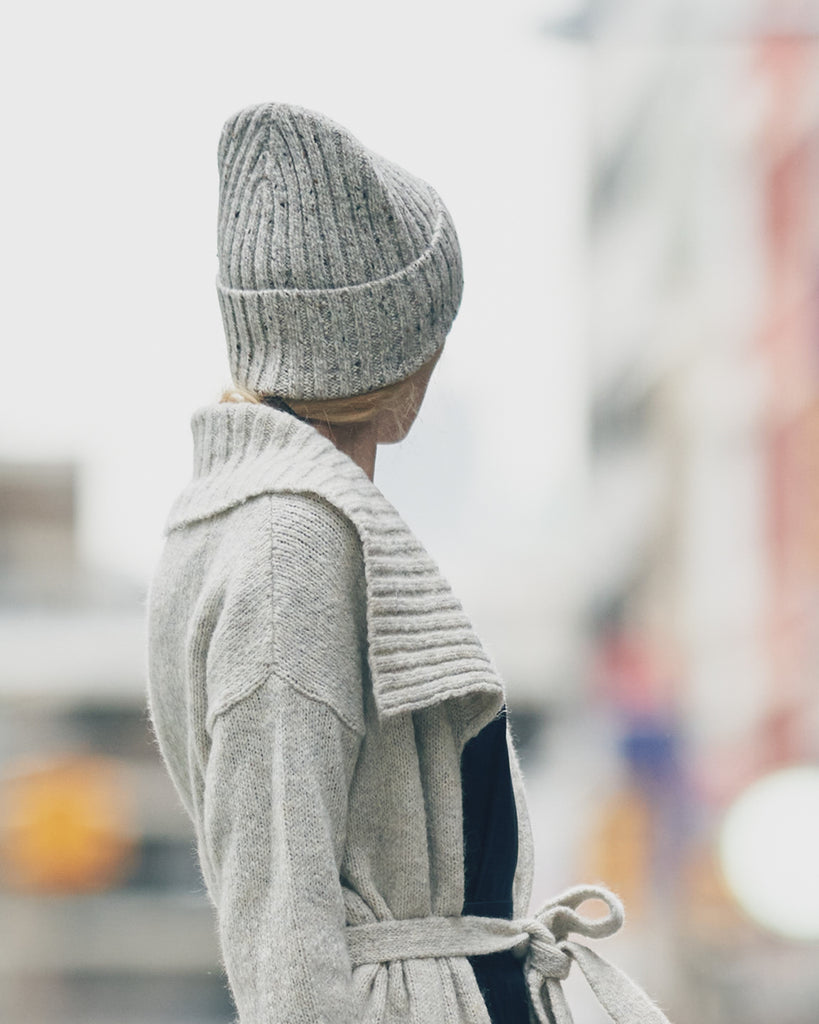 Caden Beanie in Marled Cashmere