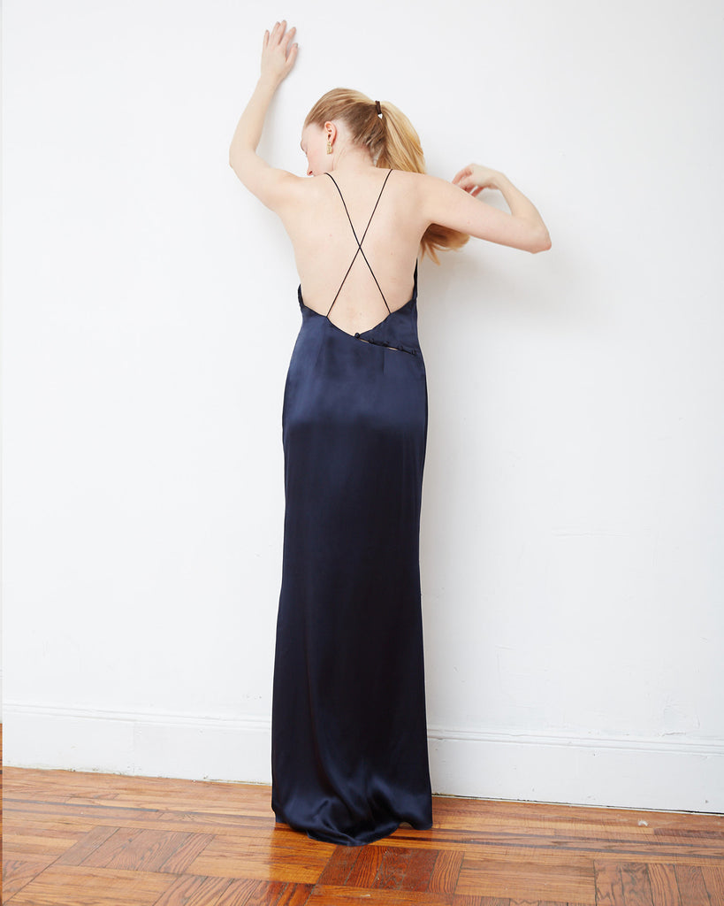 The Ebba Dress in Midnight Blue - INGA-LENA