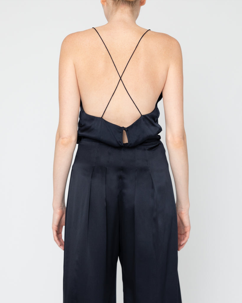 Fjord Silk Camisole in Midnight Blue