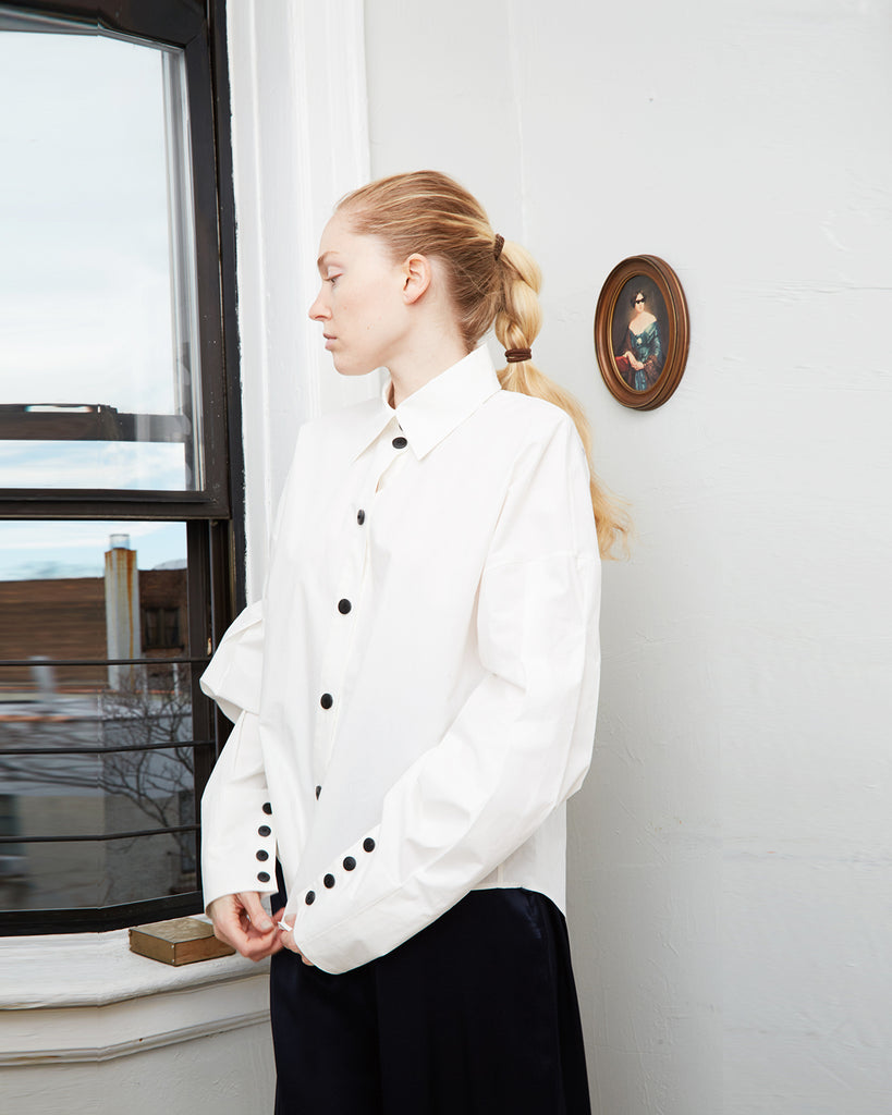 The Kala Blouse in White - INGA-LENA