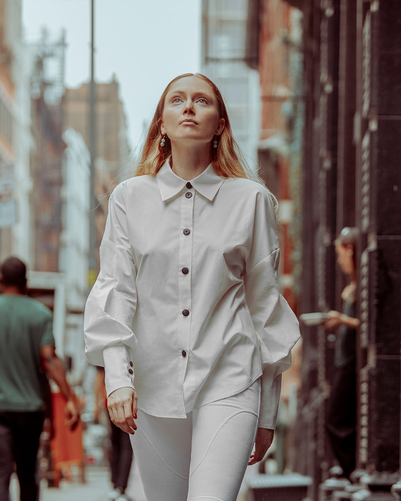 The Kala Blouse in White - INGA-LENA