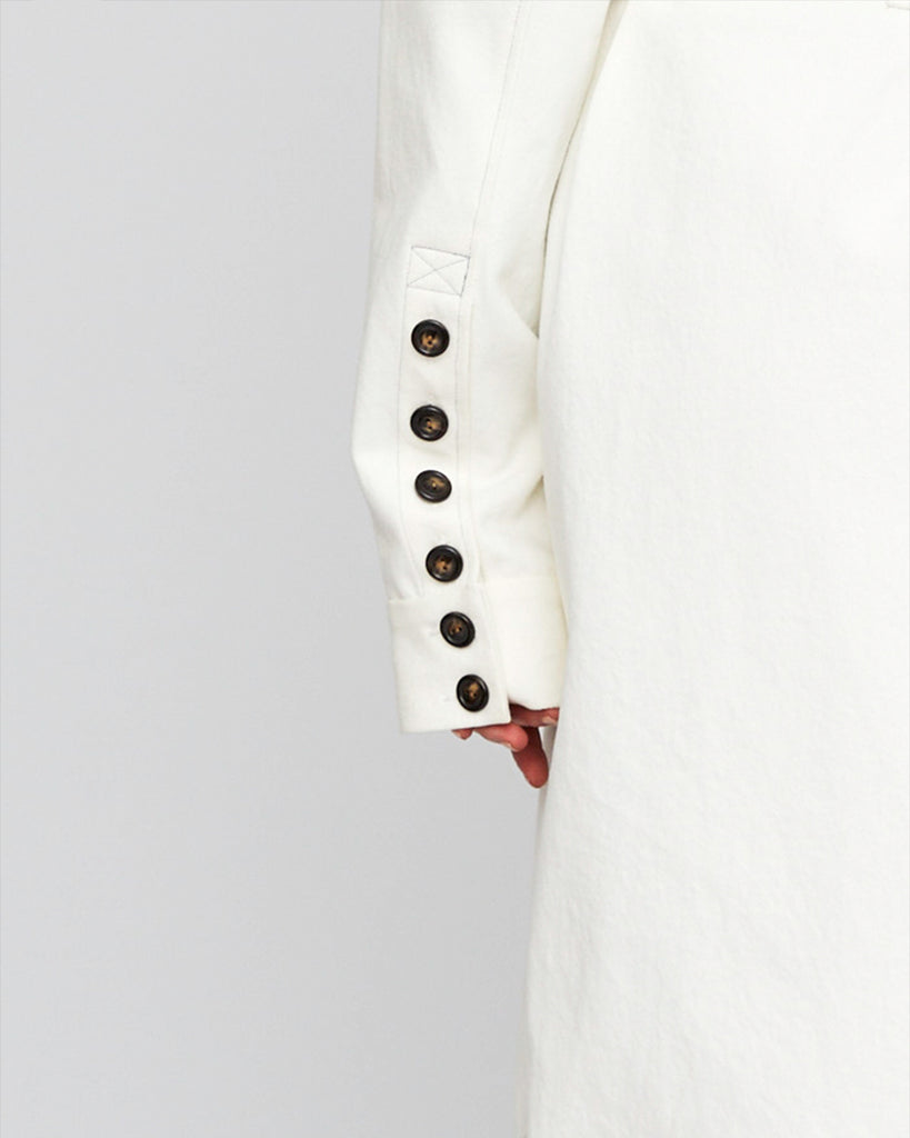 The Magda Trench in Off White Denim - INGA-LENA