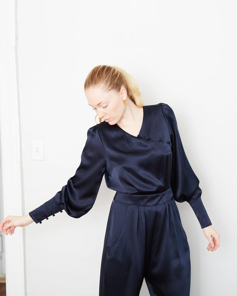 The Pontus Jumpsuit in Midnight Blue - INGA-LENA