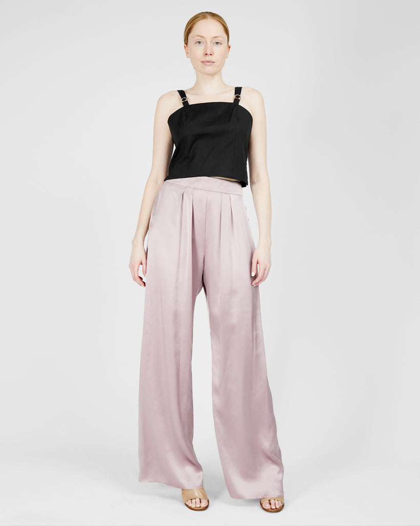 Bjorn Satin Trousers in Misty Rose