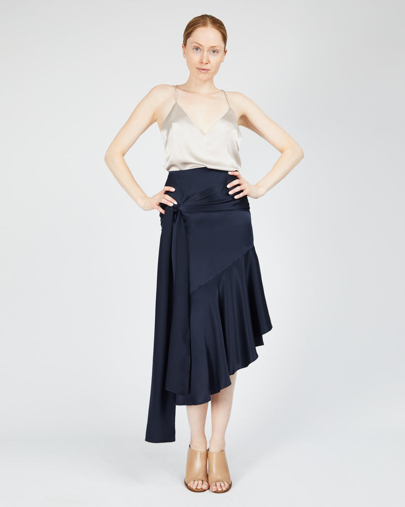 The Aleka Skirt in Midnight Blue - INGA-LENA