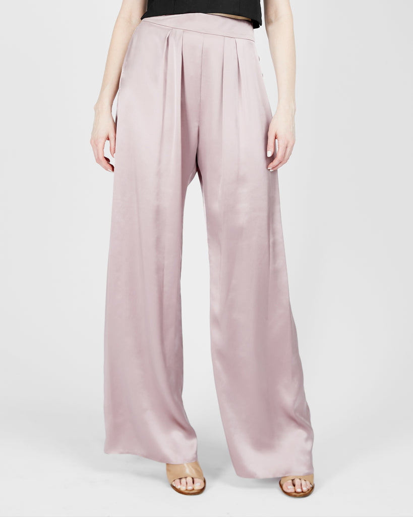 Bjorn Satin Trousers in Misty Rose