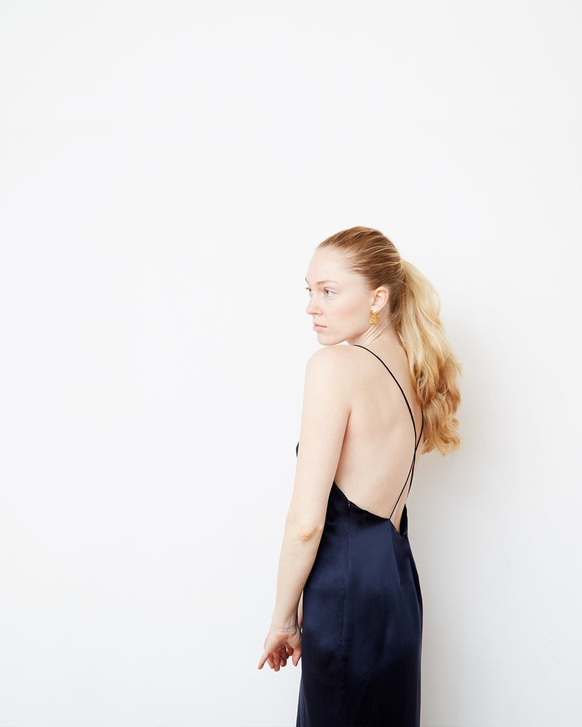 The Ebba Dress in Midnight Blue - INGA-LENA