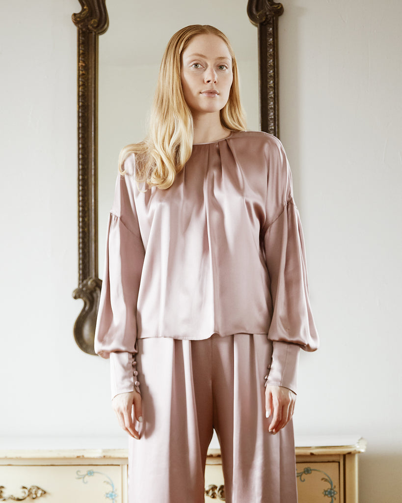 The Ylva Blouse in Dusty Rose - INGA-LENA