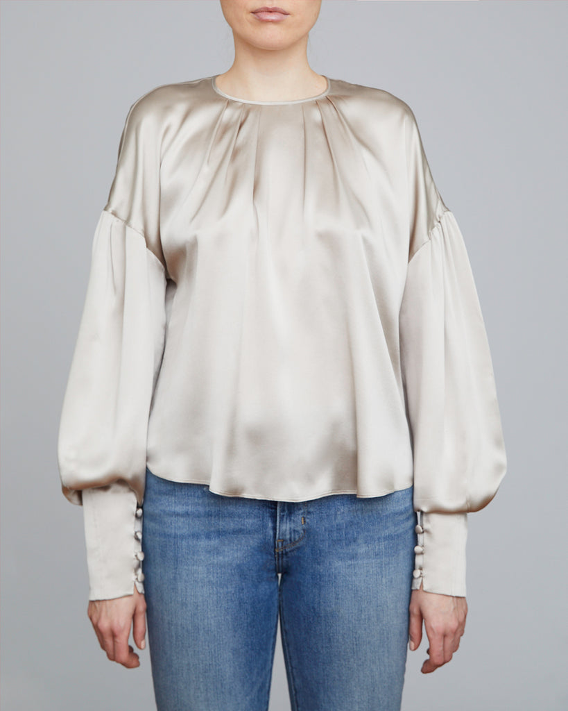 The Ylva Blouse in Shimmery Sand - INGA-LENA